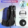 imageExtra Large Lacrosse Backpack with 2 Stick Holders Professional Lacrosse Bag for Youth with Ventilated Cleats Compartment and Insulated Pocket for All Field Hockey GearBlue
