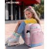 imageRoller Skate Bag for Women and Men Lightweight Breathable Inline Skates Backpack Fits Shoes Up to US Men Size 14Pink
