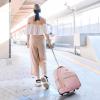 imageRolling Backpack for Women with Wheels roller Laptop Travel Backpack Lightweight Water Resistant Wheeled Underseat Carry On Luggage for Work and College Black PurplePink