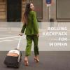 imageRolling Backpack for Women with Wheels roller Laptop Travel Backpack Lightweight Water Resistant Wheeled Underseat Carry On Luggage for Work and College Black PurpleBrown