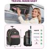 imageRolling Backpack for Women with Wheels roller Laptop Travel Backpack Lightweight Water Resistant Wheeled Underseat Carry On Luggage for Work and College Black PurpleBlack Purple