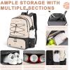 imageTennis Bag Holds 2 Rackets Professional Tennis Bags for Women Tennis Backpack with Ventilated Shoe CompartmentBeige