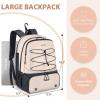 imageTennis Bag Holds 2 Rackets Professional Tennis Bags for Women Tennis Backpack with Ventilated Shoe CompartmentBeige
