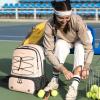 imageTennis Bag Holds 2 Rackets Professional Tennis Bags for Women Tennis Backpack with Ventilated Shoe CompartmentBeige