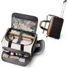 imageRolling Craft Bag with Wheels AllinOne Rolling Scrapbook Tote No Installation Required Rolling Teacher Bag Fits 16 Laptop Art bags for supplies for DIY Sewing Scrapbooking SuppliesBeige BrownBeige Brown