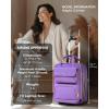 imageUnderseat Carry On Luggage with Wheels Airline Approved Personal Item Luggage 16Inch Multifunctional Underseat Luggage Lightweight Overnight Suitcase for Women Bussiness Travel Beige BrownPurple