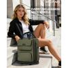 imageUnderseat Carry On Luggage with Wheels Airline Approved Personal Item Luggage 16Inch Multifunctional Underseat Luggage Lightweight Overnight Suitcase for Women Bussiness Travel Beige BrownGreen