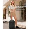 imageUnderseat Carry On Luggage with Wheels Airline Approved Personal Item Luggage 16Inch Multifunctional Underseat Luggage Lightweight Overnight Suitcase for Women Bussiness Travel Beige BrownBlack