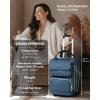 imageUnderseat Carry On Luggage with Wheels Airline Approved Personal Item Luggage 16Inch Multifunctional Underseat Luggage Lightweight Overnight Suitcase for Women Bussiness Travel Beige BrownBlue