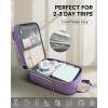imageUnderseat Carry On Luggage with Wheels Airline Approved Personal Item Luggage 16Inch Multifunctional Underseat Luggage Lightweight Overnight Suitcase for Women Bussiness Travel Beige BrownPurple