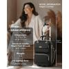imageUnderseat Carry On Luggage with Wheels Airline Approved Personal Item Luggage 16Inch Multifunctional Underseat Luggage Lightweight Overnight Suitcase for Women Bussiness Travel Beige BrownBlack