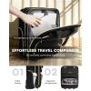 imageUnderseat Carry On Luggage with Wheels Airline Approved Personal Item Luggage 16Inch Multifunctional Underseat Luggage Lightweight Overnight Suitcase for Women Bussiness Travel Beige BrownBlack