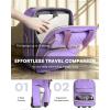 imageUnderseat Carry On Luggage with Wheels Airline Approved Personal Item Luggage 16Inch Multifunctional Underseat Luggage Lightweight Overnight Suitcase for Women Bussiness Travel Beige BrownPurple