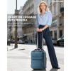 imageUnderseat Carry On Luggage with Wheels Airline Approved Personal Item Luggage 16Inch Multifunctional Underseat Luggage Lightweight Overnight Suitcase for Women Bussiness Travel Beige BrownBlue