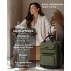 imageUnderseat Carry On Luggage with Wheels Airline Approved Personal Item Luggage 16Inch Multifunctional Underseat Luggage Lightweight Overnight Suitcase for Women Bussiness Travel Beige BrownGreen