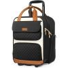 imageUnderseat Carry On Luggage with Wheels Airline Approved Personal Item Luggage 16Inch Multifunctional Underseat Luggage Lightweight Overnight Suitcase for Women Bussiness Travel Beige BrownBeige Brown