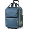 imageUnderseat Carry On Luggage with Wheels Airline Approved Personal Item Luggage 16Inch Multifunctional Underseat Luggage Lightweight Overnight Suitcase for Women Bussiness Travel Beige BrownBlue