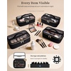 image:imageArcoyard Rolling Makeup Case with 4 Removable Clear Bags Cosmetology Case on Wheels with StainResistant Clear Lid Professional Rolling Makeup Train Case Large Makeup Artist Bag with Wheels BlackBlack