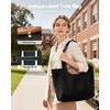 image:imageArcoyard Rolling Teacher Bag with File Teacher Tote and Detachable Trolley Large Rolling Bag for Work with 173 Inch Laptop Compartment Work Bags for Women Teaching Nurse Craft Beige BrownBeige Brown