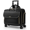 image:imageRolling Laptop Bag for Women with 4 Spinner Wheels 17 Inch Rolling Briefcase for Women with Lock Waterproof Rolling Computer Bag with 11 Pockets amp Padded Laptop Sleeve for Work Travel BlackDiamond Black  Black Telescopic Handle
