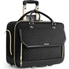 image:imageRolling Laptop Bag for Women with 4 Spinner Wheels 17 Inch Rolling Briefcase for Women with Lock Waterproof Rolling Computer Bag with 11 Pockets amp Padded Laptop Sleeve for Work Travel BlackDiamond Black  Gold Telescopic Handle