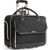 image:imageRolling Laptop Bag for Women with 4 Spinner Wheels 17 Inch Rolling Briefcase for Women with Lock Waterproof Rolling Computer Bag with 11 Pockets amp Padded Laptop Sleeve for Work Travel BlackVShaped Black  Gold Telescopic Handle