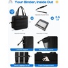 image:imagePuffer Zipper Binder 3 Ring with Pencil Pouch 3 Dring Binder with Zipper and Shoulder Strap 600 Sheets Capacity Zip Up Binder with 156 Laptop Pocket Binder Bag for School College Office Black