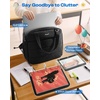 image:imagePuffer Zipper Binder 3 Ring with Pencil Pouch 3 Dring Binder with Zipper and Shoulder Strap 600 Sheets Capacity Zip Up Binder with 156 Laptop Pocket Binder Bag for School College Office Black
