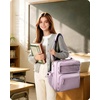 image:imageZipper Binder 3 Ring with Ita Window 3 Inch DRing Binder with Zipper and Strap Fits 14 Laptop 600 Sheets Capacity 3in1 ShoulderBackpackHandle Binder Bag for School Office Commute BlackPurple