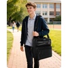 image:imageZipper Binder 3 Ring with Ita Window 3 Inch DRing Binder with Zipper and Strap Fits 14 Laptop 600 Sheets Capacity 3in1 ShoulderBackpackHandle Binder Bag for School Office Commute BlackBlack