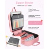 image:imageZipper Binder 3 Ring with Ita Window 3 Inch DRing Binder with Zipper and Strap Fits 14 Laptop 600 Sheets Capacity 3in1 ShoulderBackpackHandle Binder Bag for School Office Commute BlackPink