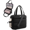 image:imagePuffer Zipper Binder 3 Ring with Pencil Pouch 3 Dring Binder with Zipper and Shoulder Strap 600 Sheets Capacity Zip Up Binder with 156 Laptop Pocket Binder Bag for School College Office Black