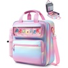 image:imageZipper Binder 3 Ring with Ita Window 3 Inch DRing Binder with Zipper and Strap Fits 14 Laptop 600 Sheets Capacity 3in1 ShoulderBackpackHandle Binder Bag for School Office Commute BlackPink Blue